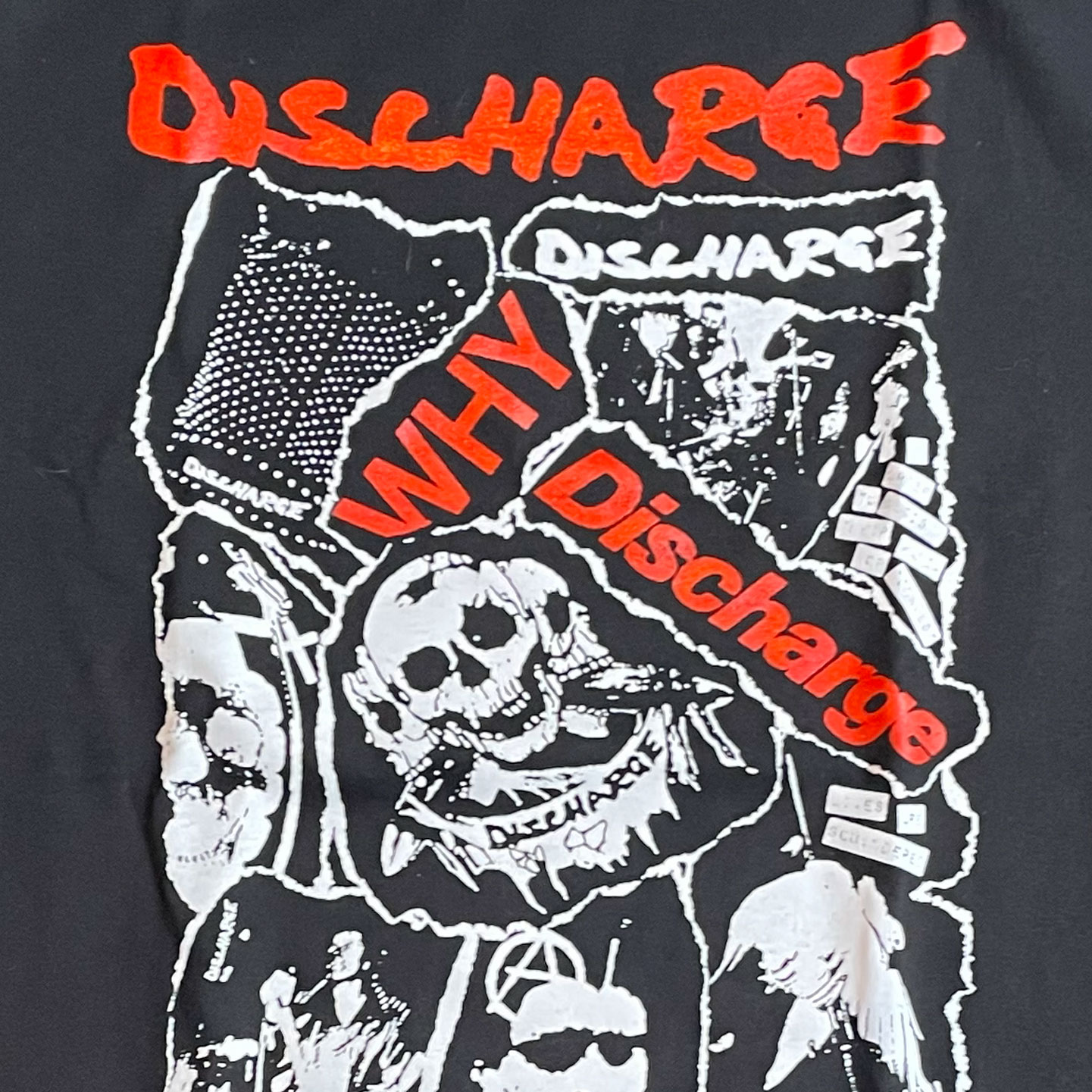 DISCHARGE Tシャツ WHY collage