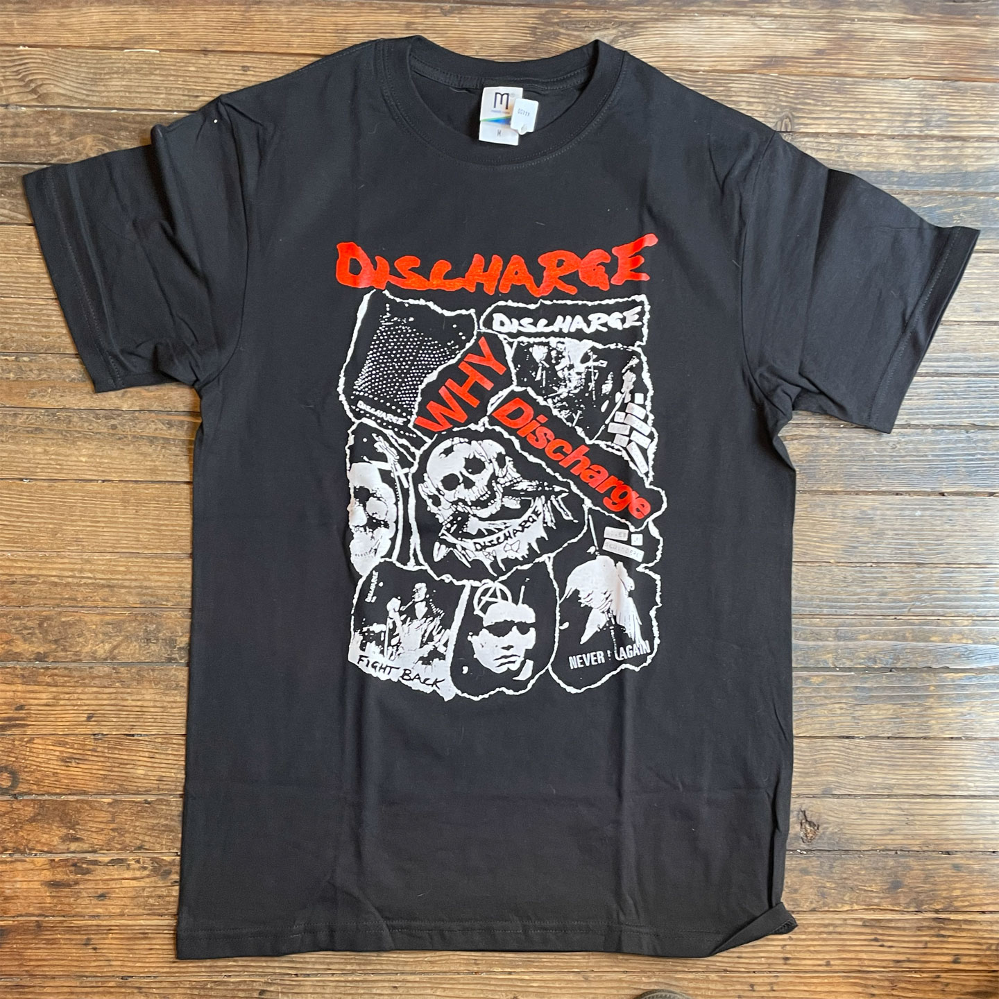 DISCHARGE Tシャツ WHY collage