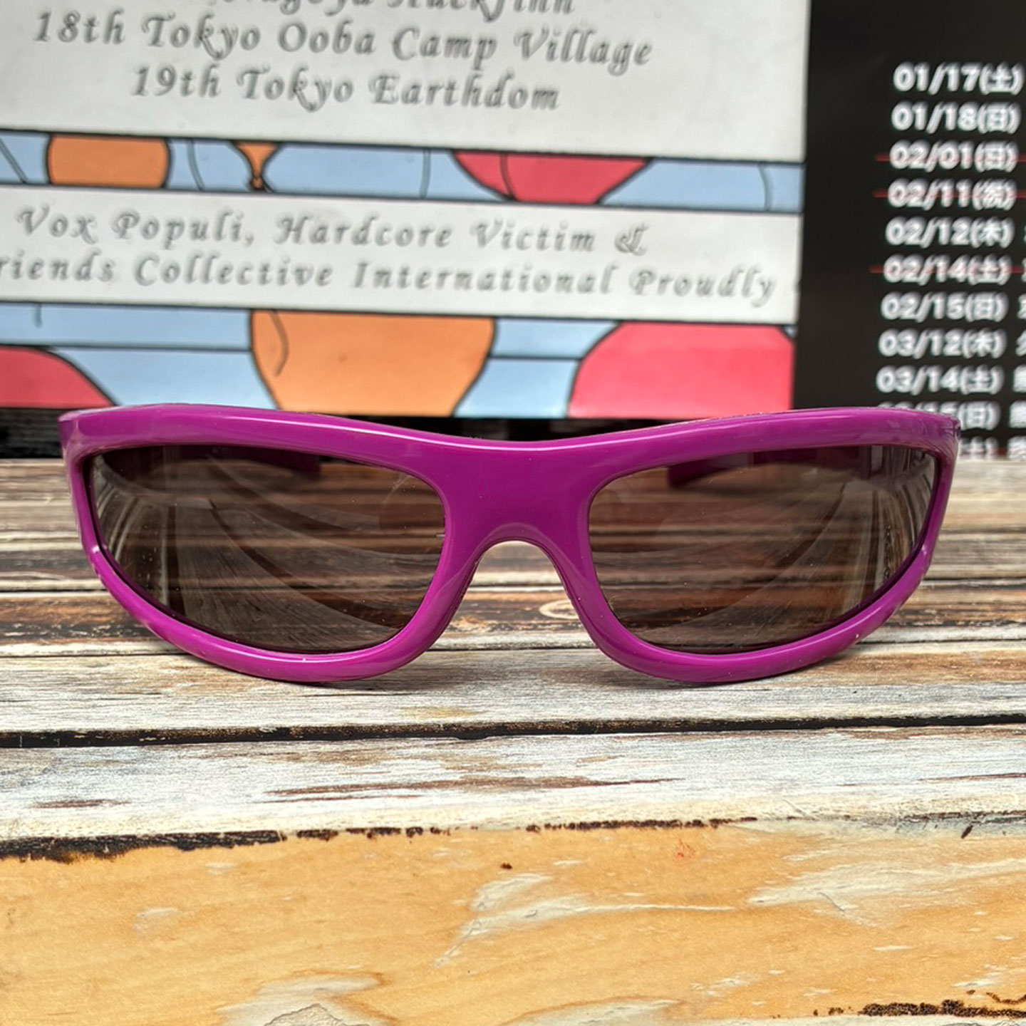 ITALY MADE VINTAGE SUNGLASS CATS EYE PURPLE