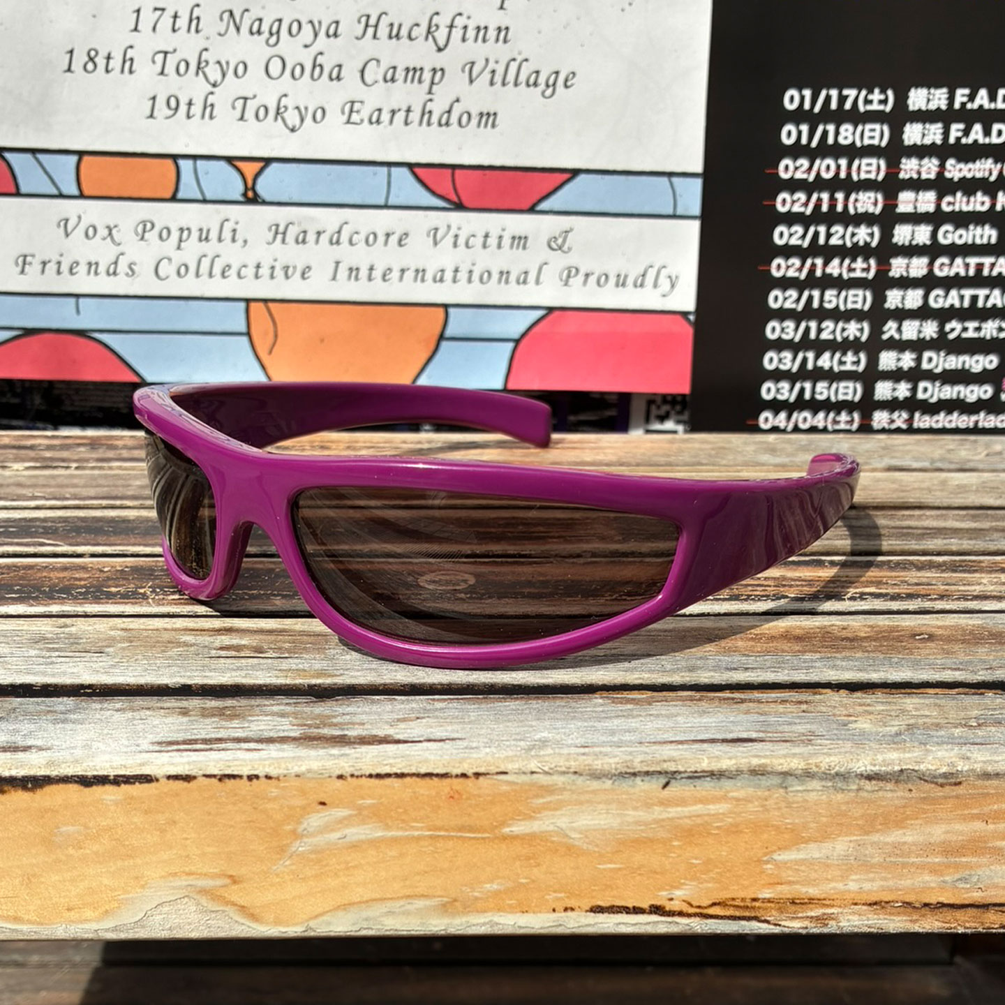 ITALY MADE VINTAGE SUNGLASS CATS EYE PURPLE
