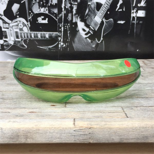 ITALY MADE VINTAGE SUNGLASS invader CLEAR GREEN