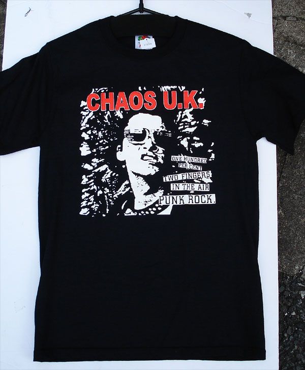 CHAOS UK Tシャツ 100% TWO FINGERS IN THE AIR PUNK ROCK