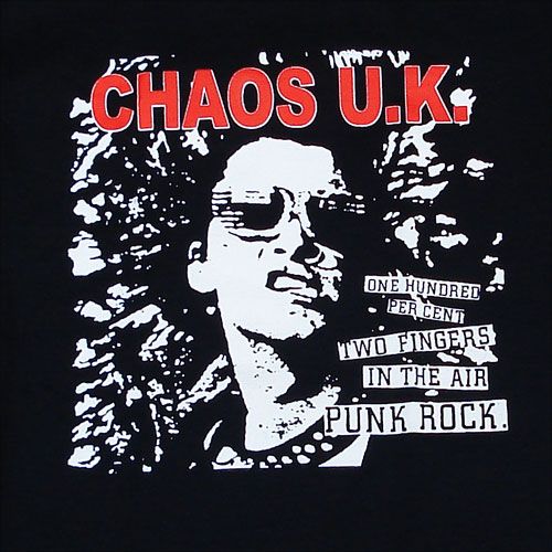 CHAOS UK Tシャツ 100% TWO FINGERS IN THE AIR PUNK ROCK