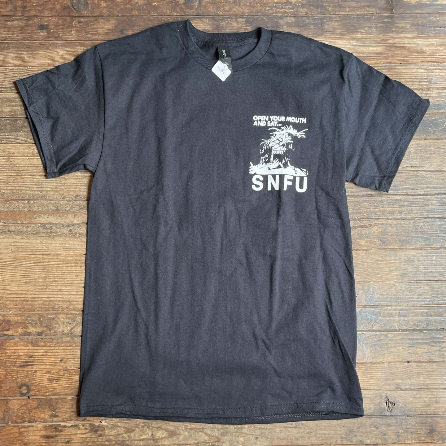 S.N.F.U Tシャツ OPEN YOUR MOUTH AND SAY... 両面プリント