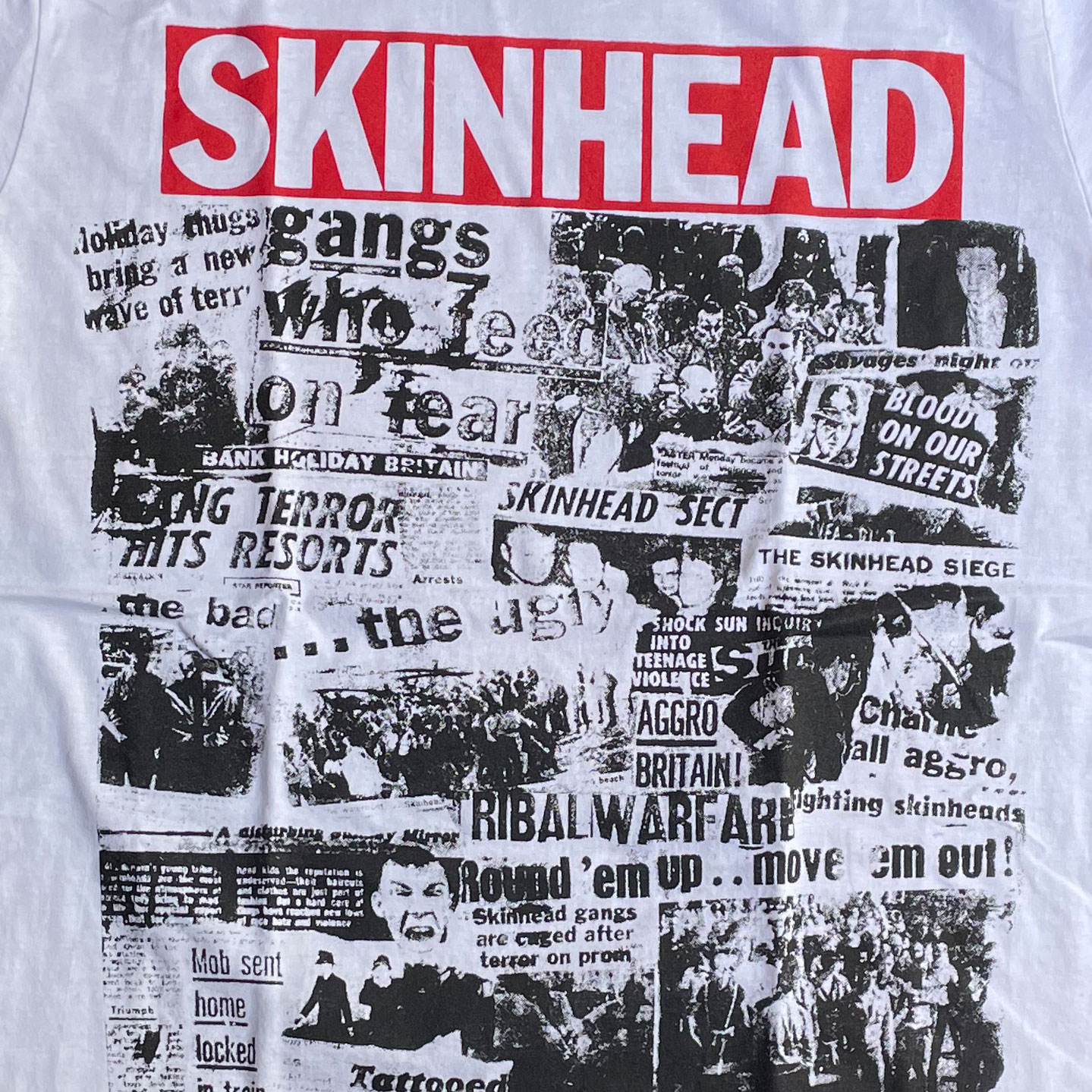 SKINHEAD Tシャツ NEWSPAPER