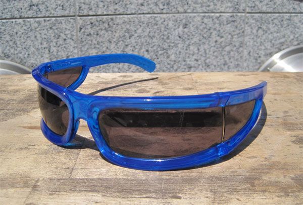 ITALY MADE VINTAGE CATSEYE SUNGLASS CLEAR BLUE2