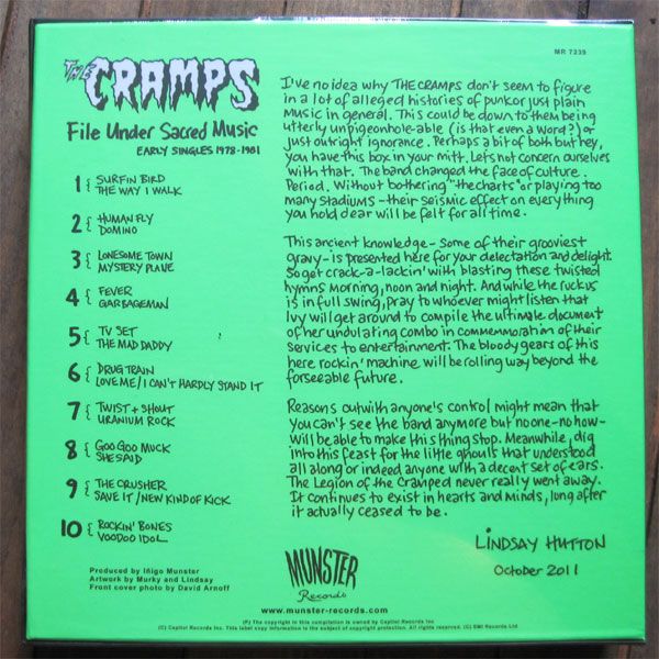 CRAMPS 7" ep early singles BOX SET