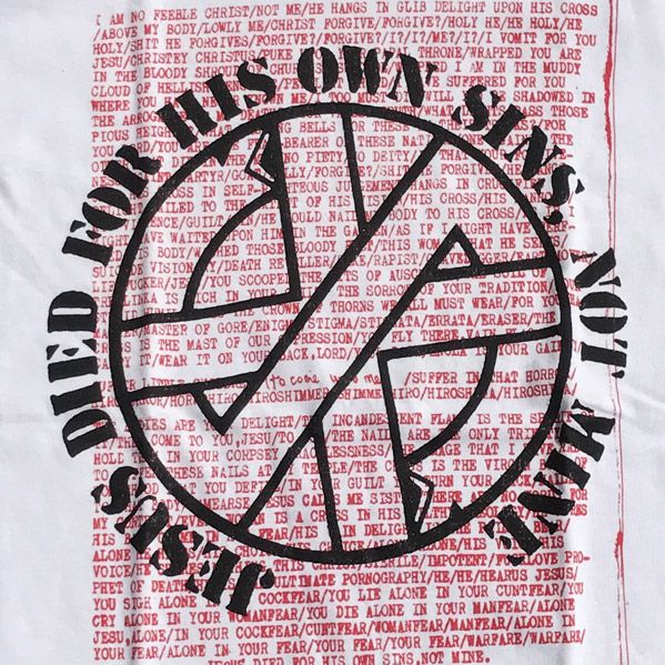 CRASS Tシャツ JESUS DIED FOR HIS OWN SINS 2