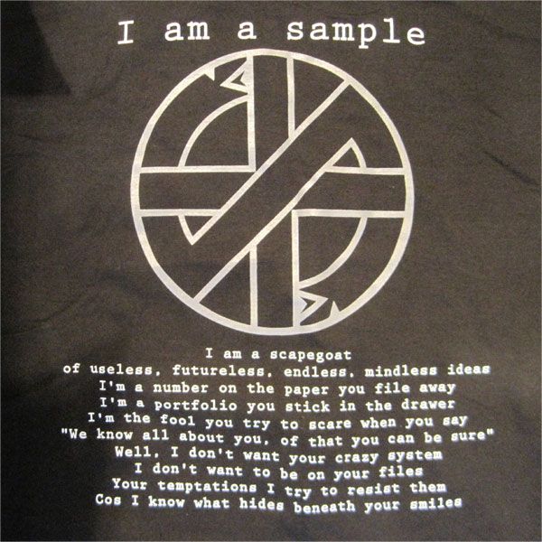 CRASS Tシャツ I am a sample