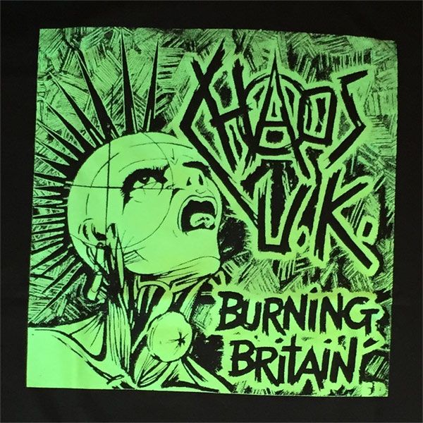 CHAOS UK Tシャツ TWO SIDED BURNING BRITAIN