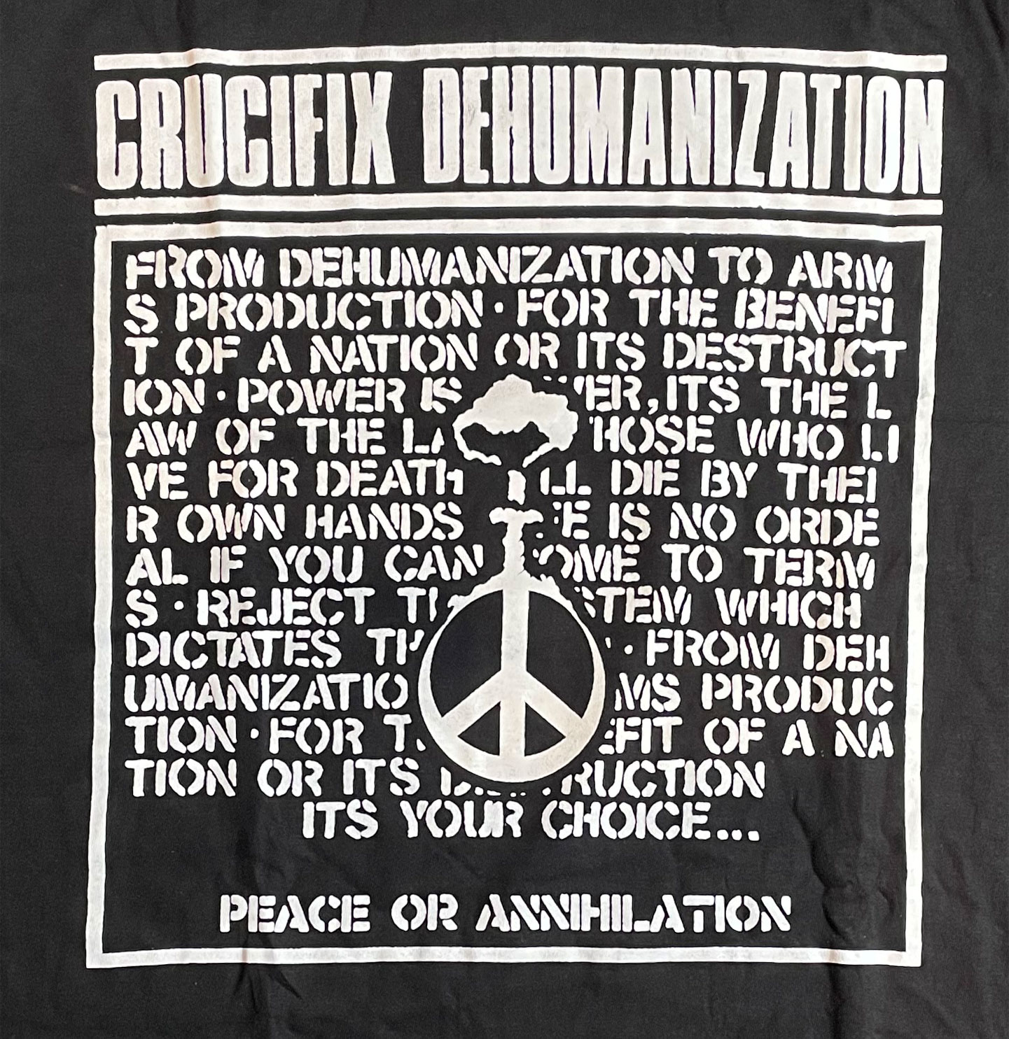 CRUCIFIX Tシャツ PEACE OR ANNIHILATION