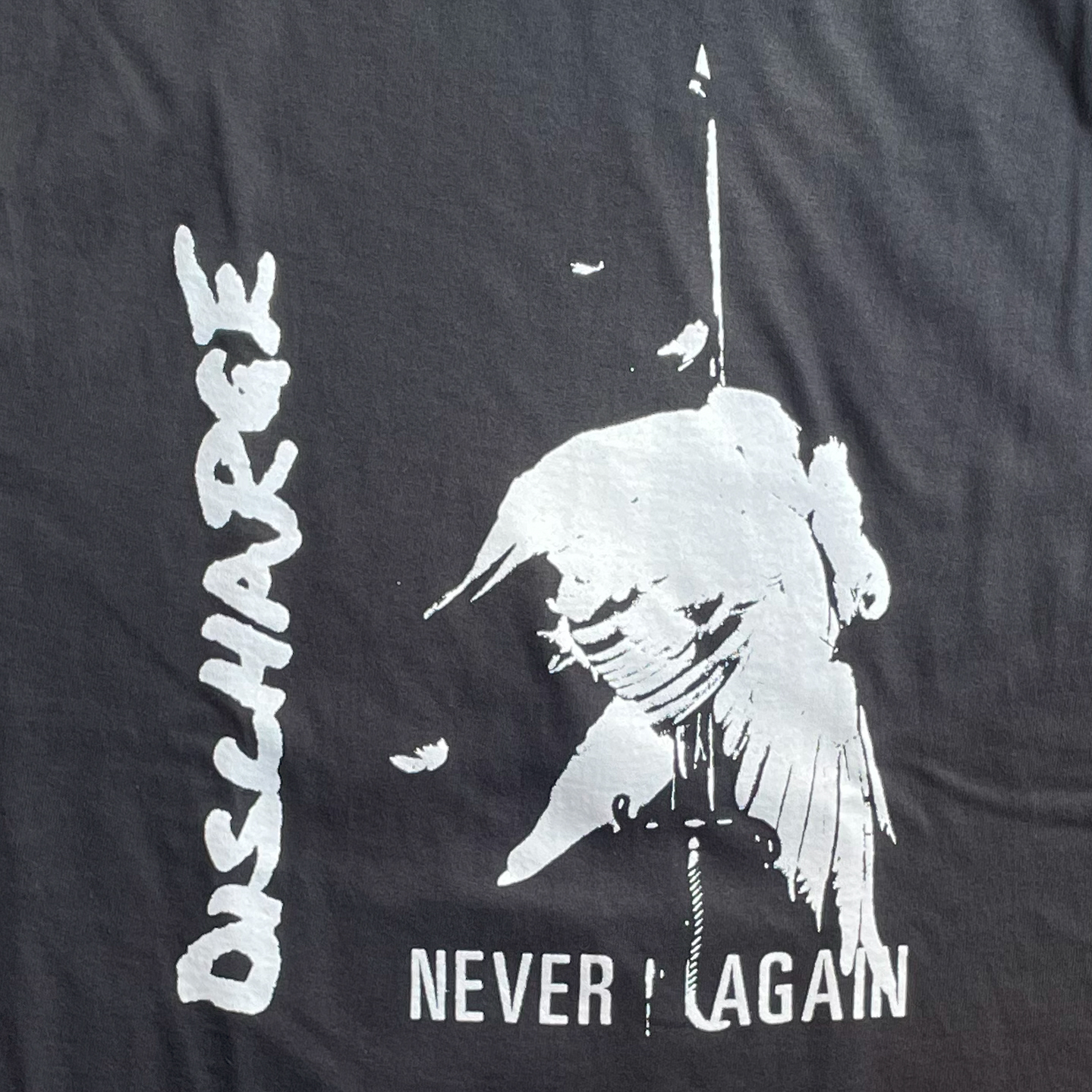 DISCHARGE Tシャツ NEVER AGAIN&PHOTO