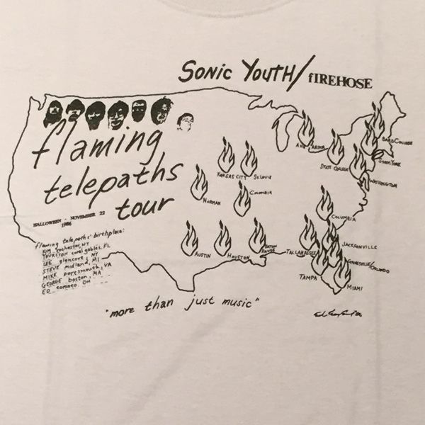Sonic youth/fIREHOSE Tシャツ Flaming telepaths tour