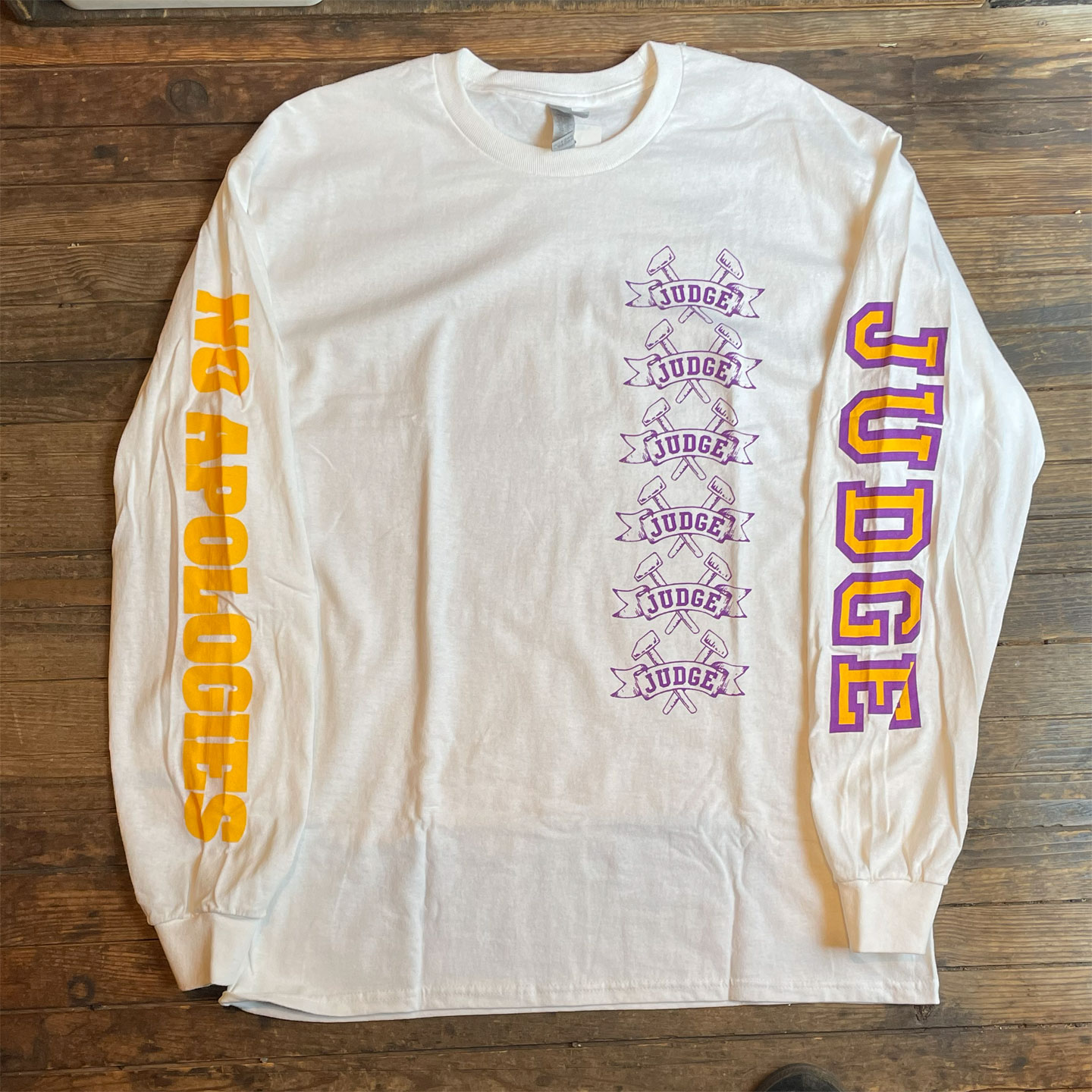JUDGE ロングスリーブTシャツ NO APOLOGIES オフィシャル！