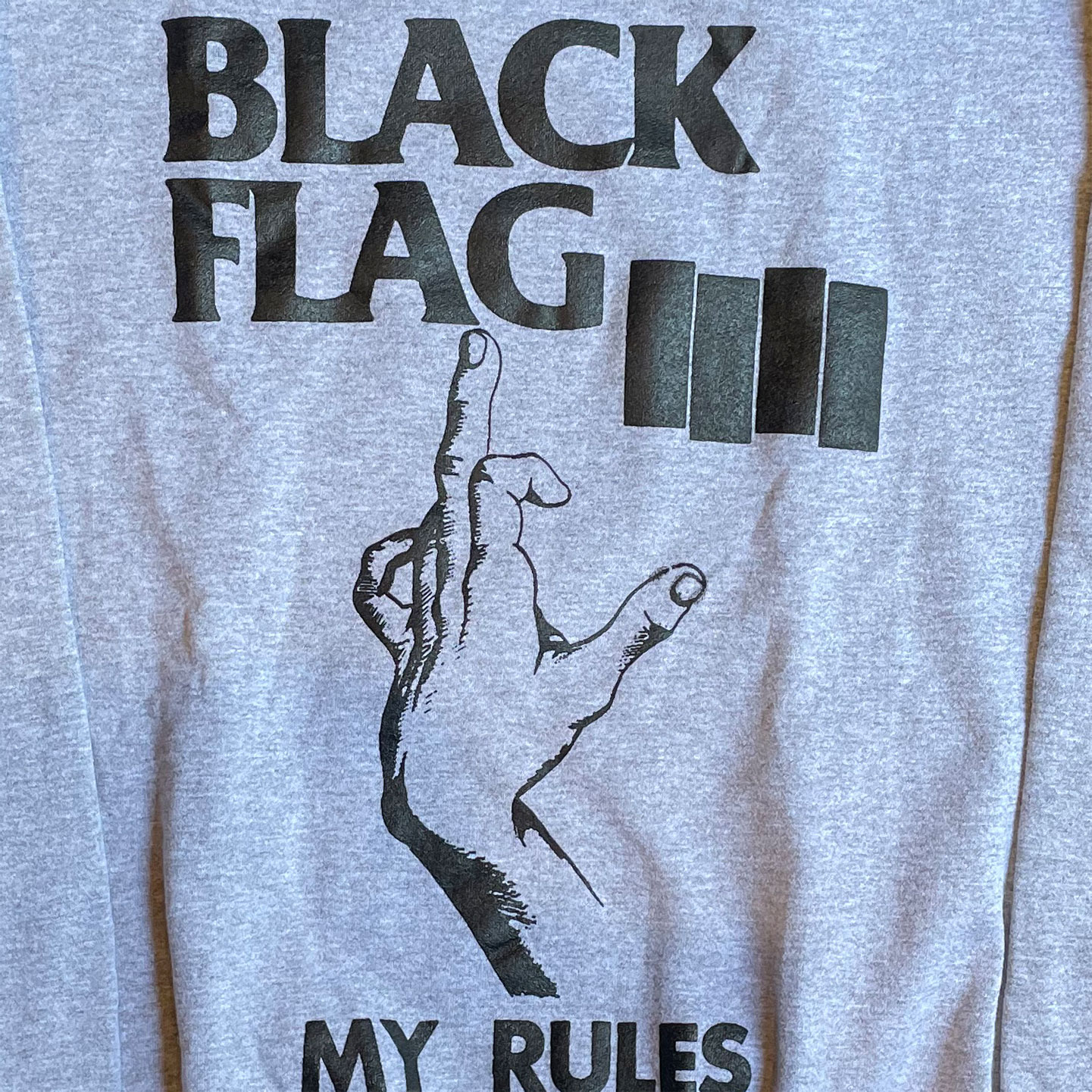 BLACK FLAG スウェット MY RULES WHITE
