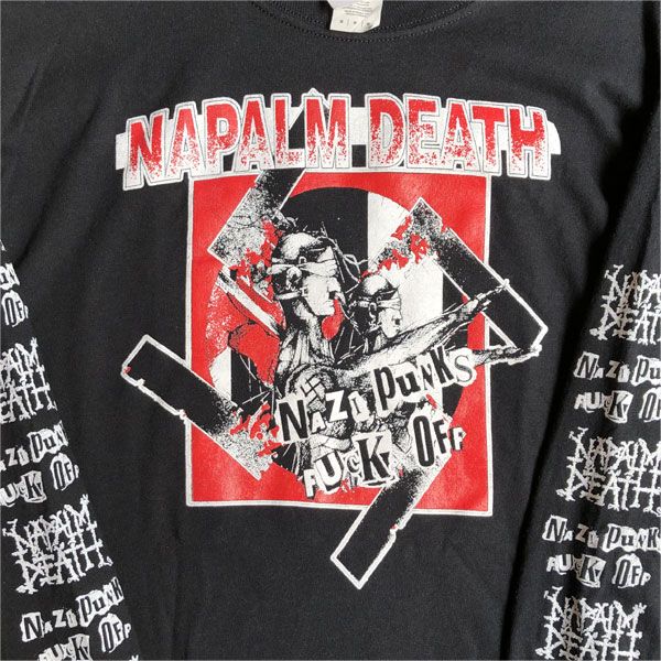 NAPALM DEATH ロングスリーブTシャツ NAZI PUNKS FUCK OFF