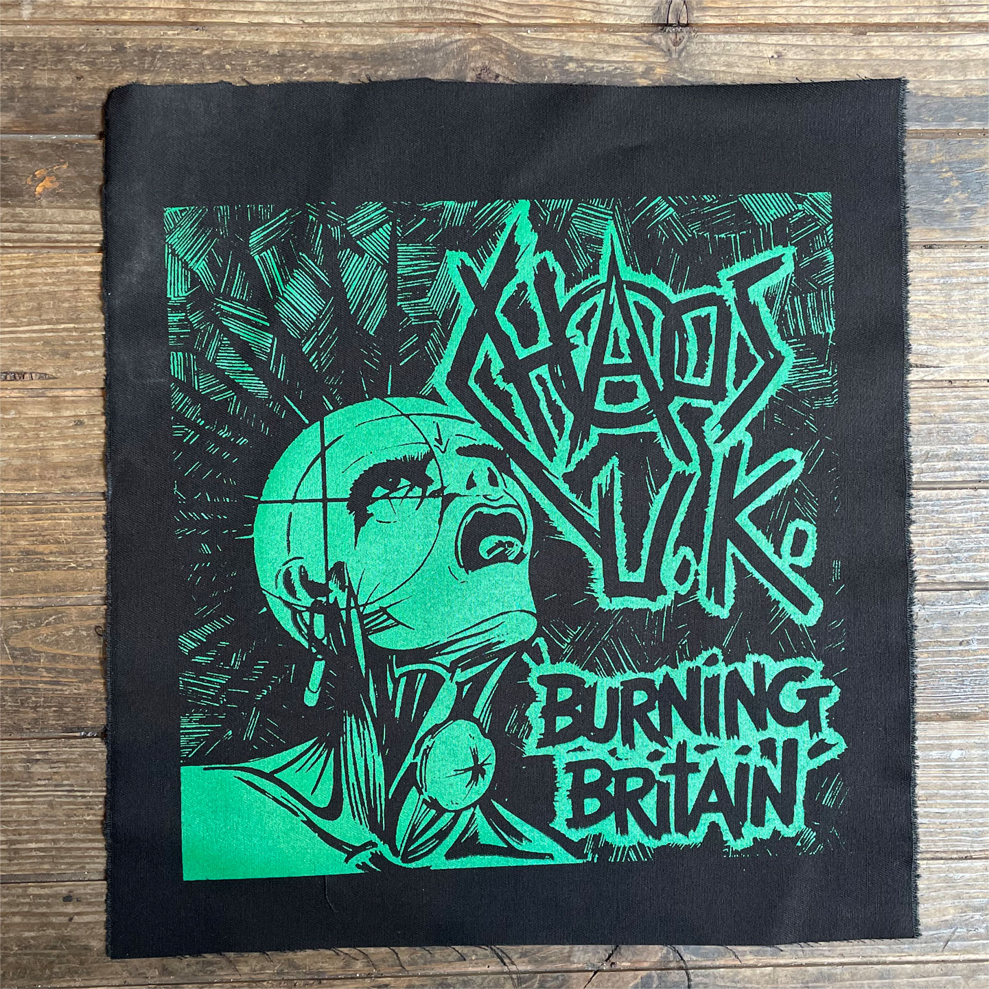 CHAOS UK  BACKPATCH BURNING BRITAIN
