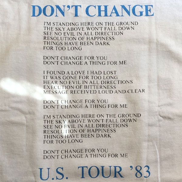 INXS Tシャツ DON'T CHANGE TOUR
