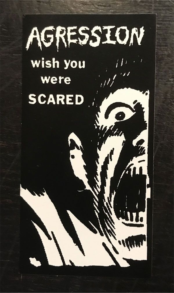 AGRESSION ステッカー WISH YOU WERE SCARED