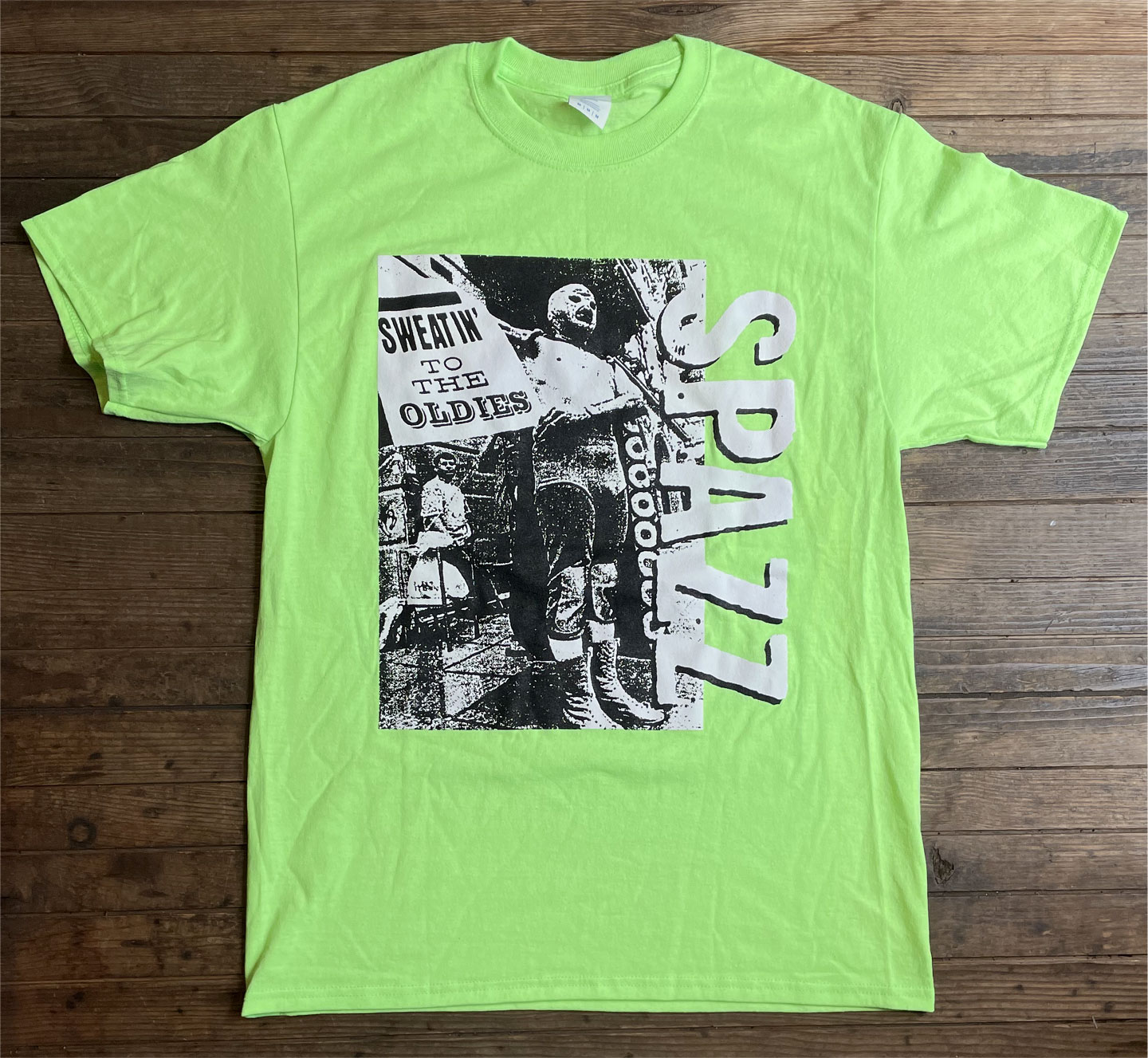 SPAZZ Tシャツ Sweatin' To The Oldies NEON GREEN