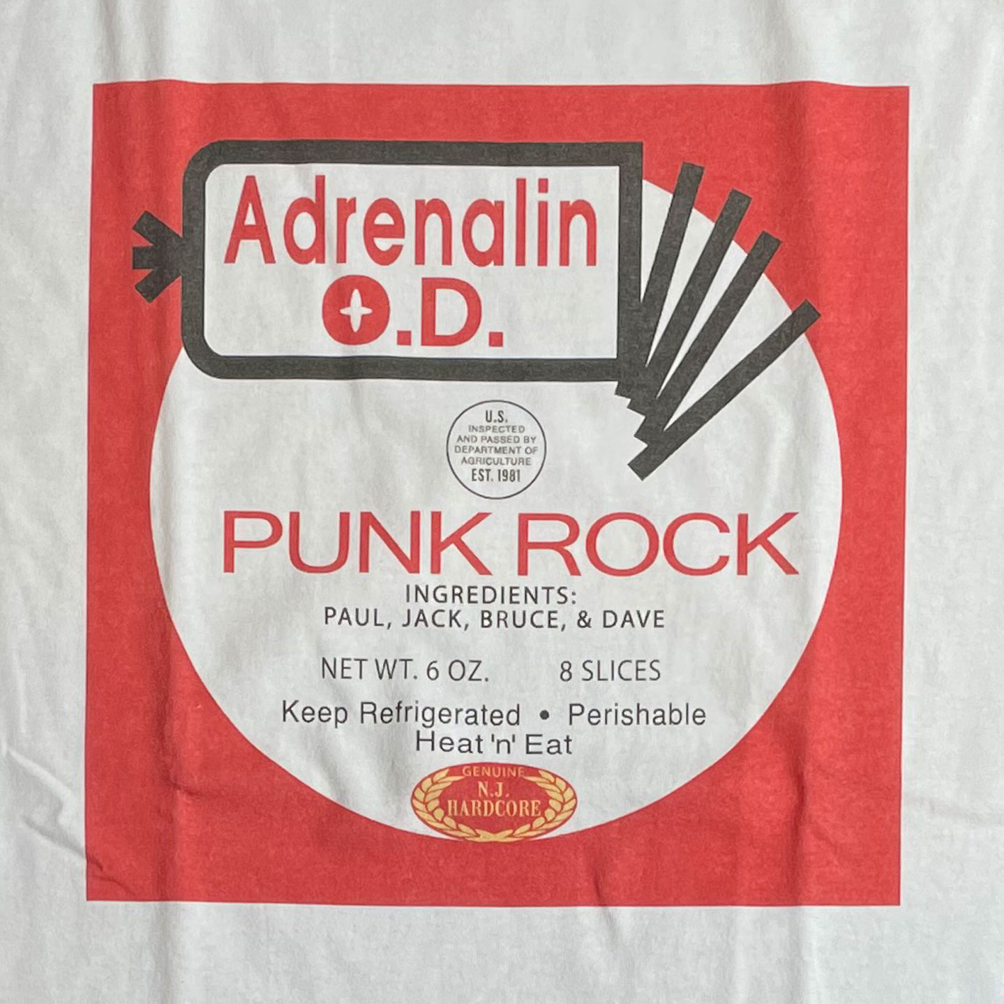 ADRENALIN O.D. Tシャツ PUNK ROCK オフィシャル