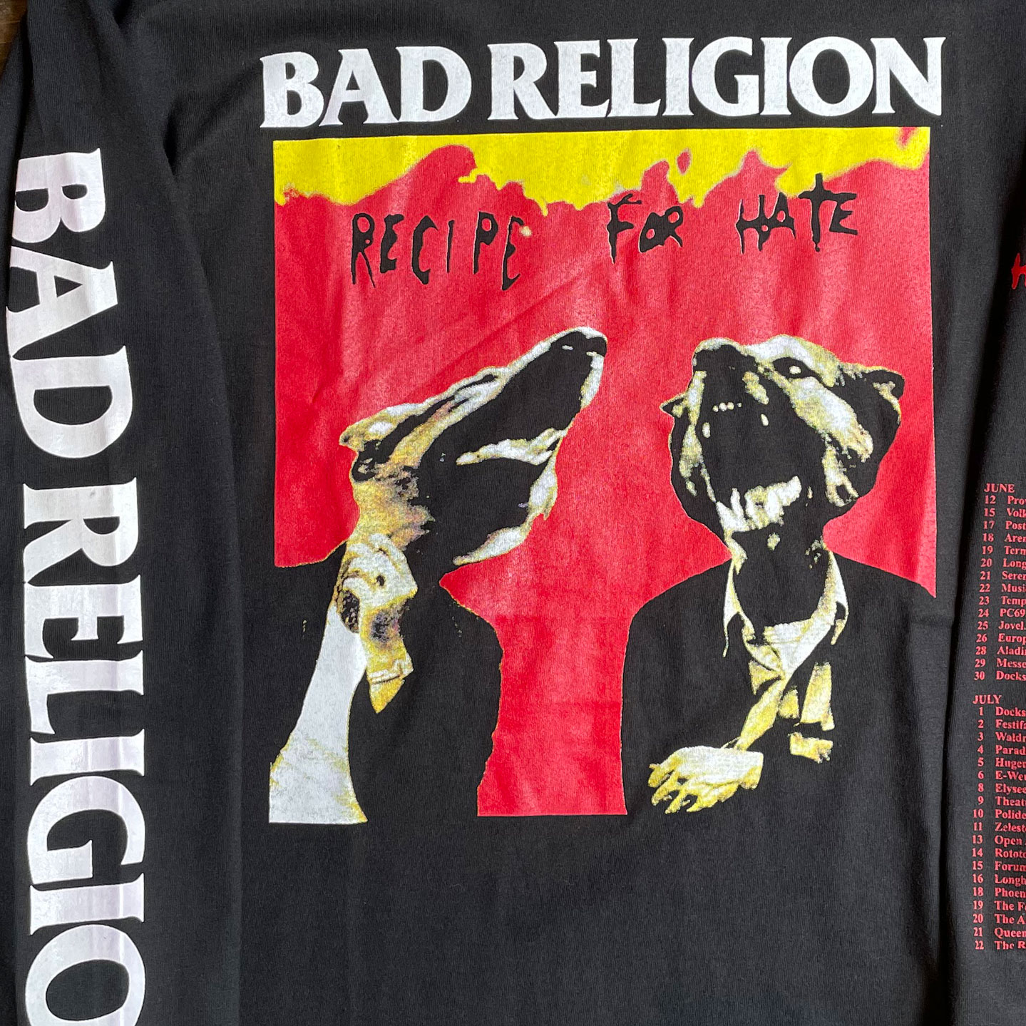 BAD RELIGION ロングスリーブTシャツ TOUR