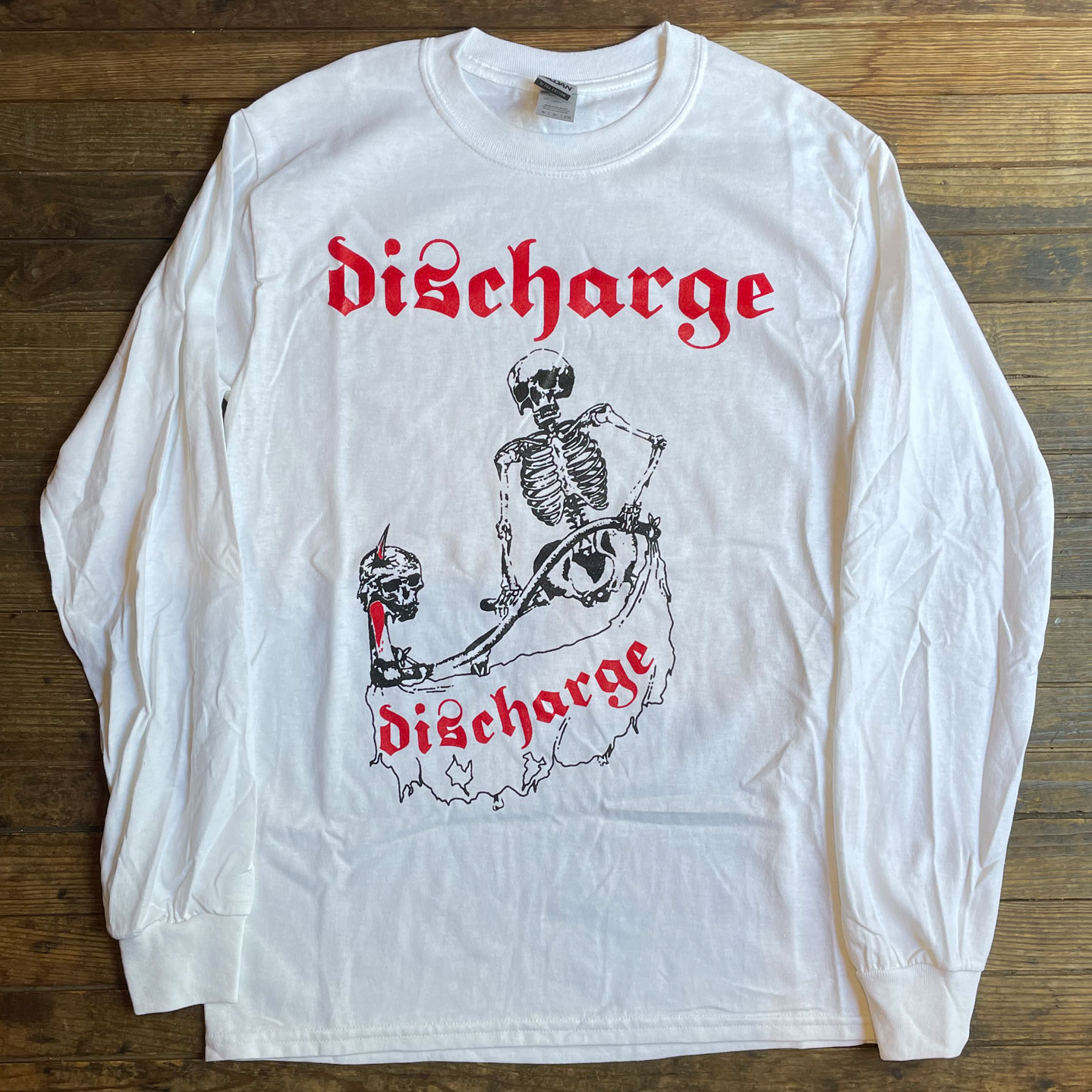 DISCHARGE ロングスリーブTシャツ SKULL オフィシャル！