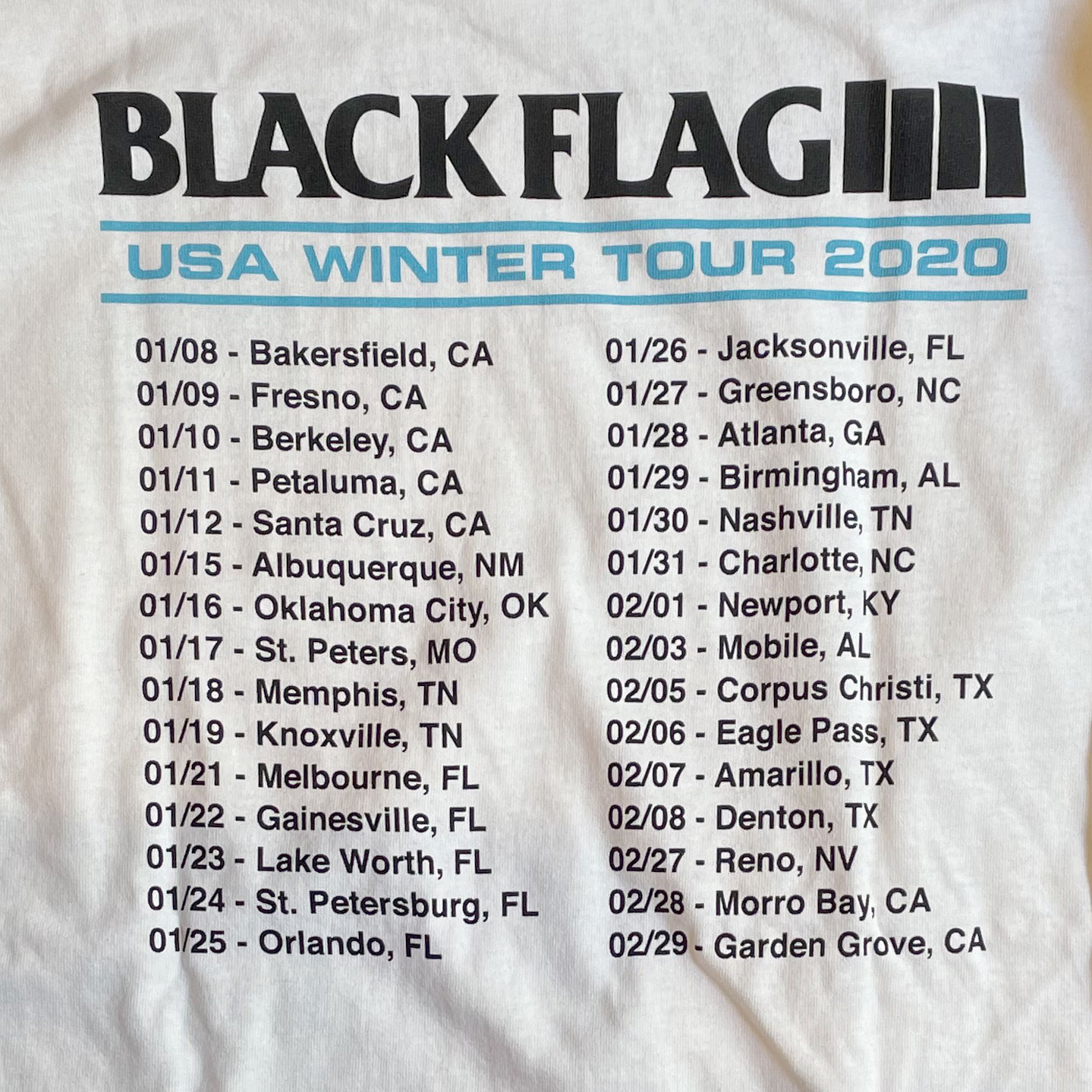 BLACK FLAG ロングスリーブTシャツ USA TOUR 2020 Ltd!!