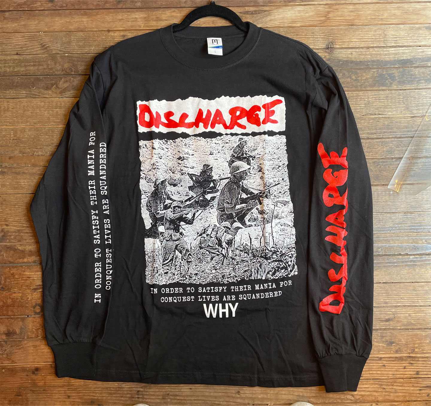 DISCHARGE ロングスリーブTシャツ WHY | 45REVOLUTION