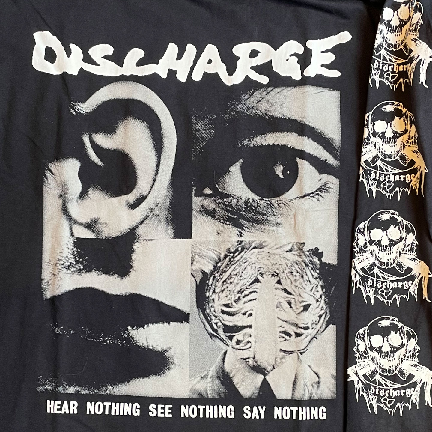 DISCHARGE ロングスリーブTシャツ HEAR NOTHING SEE NOTHING SAY NOTHING オフィシャル！