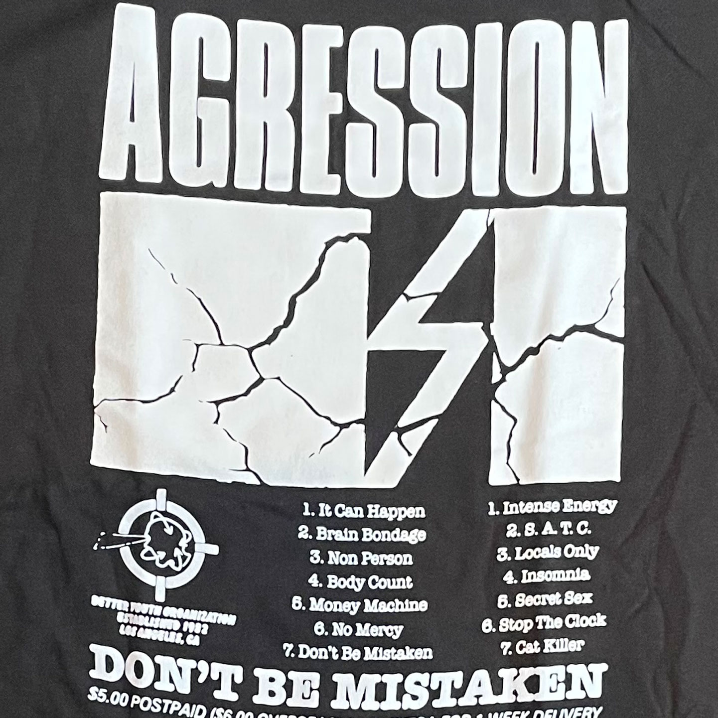 AGRESSION Tシャツ Don't Be Mistaken オフィシャル！