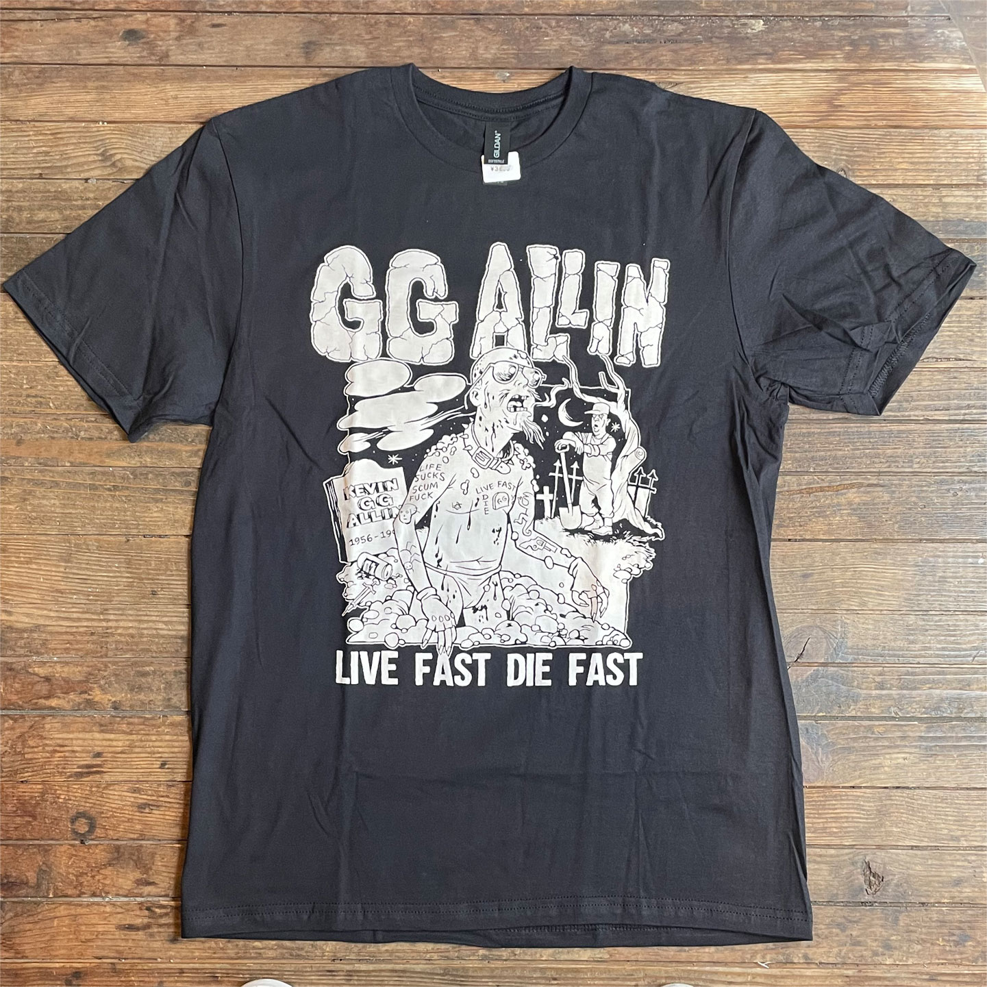 GG Allin Tシャツ LIVE FAST DIE FAST