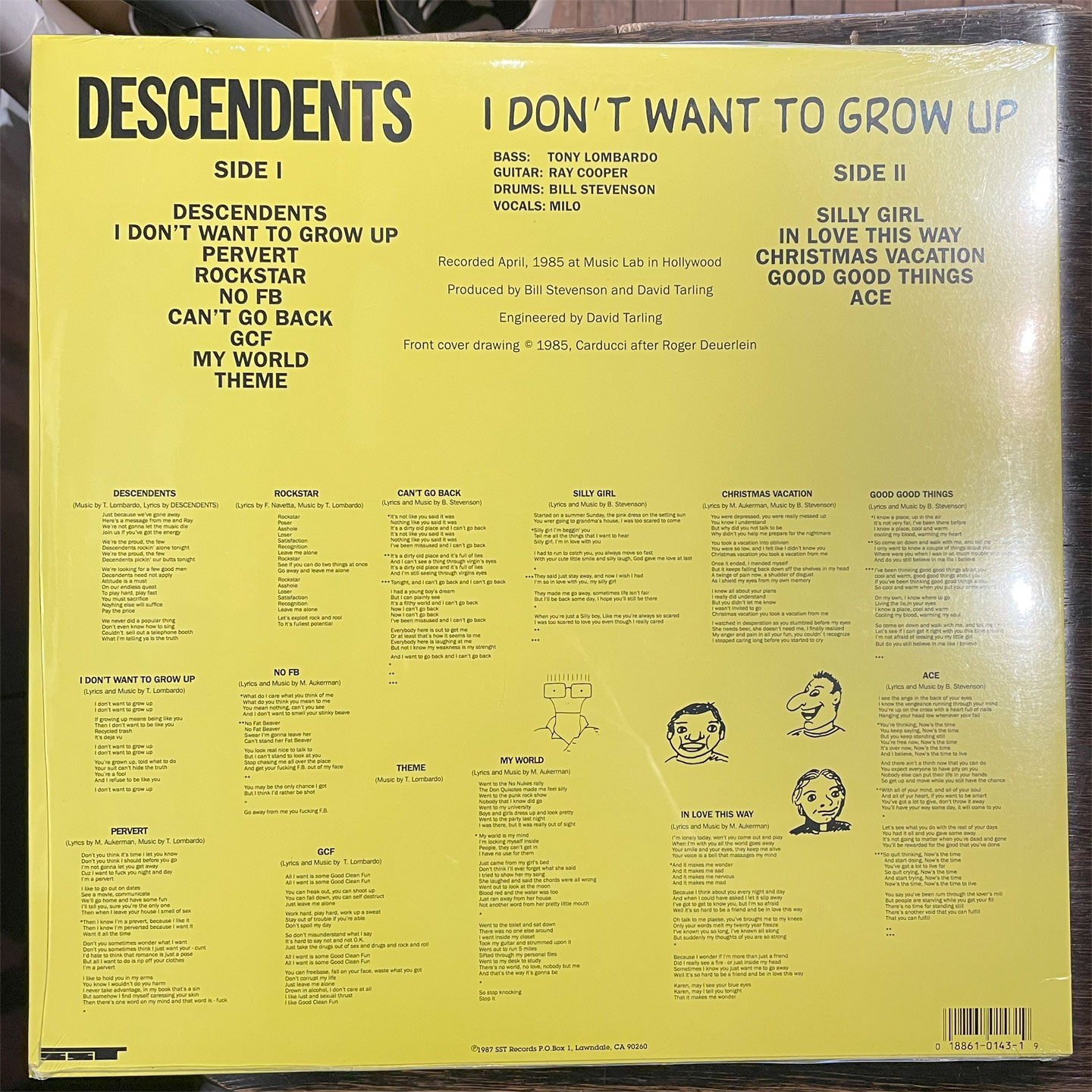 DESCENDENTS 12” LP I DON'T WANT TO GROW UP
