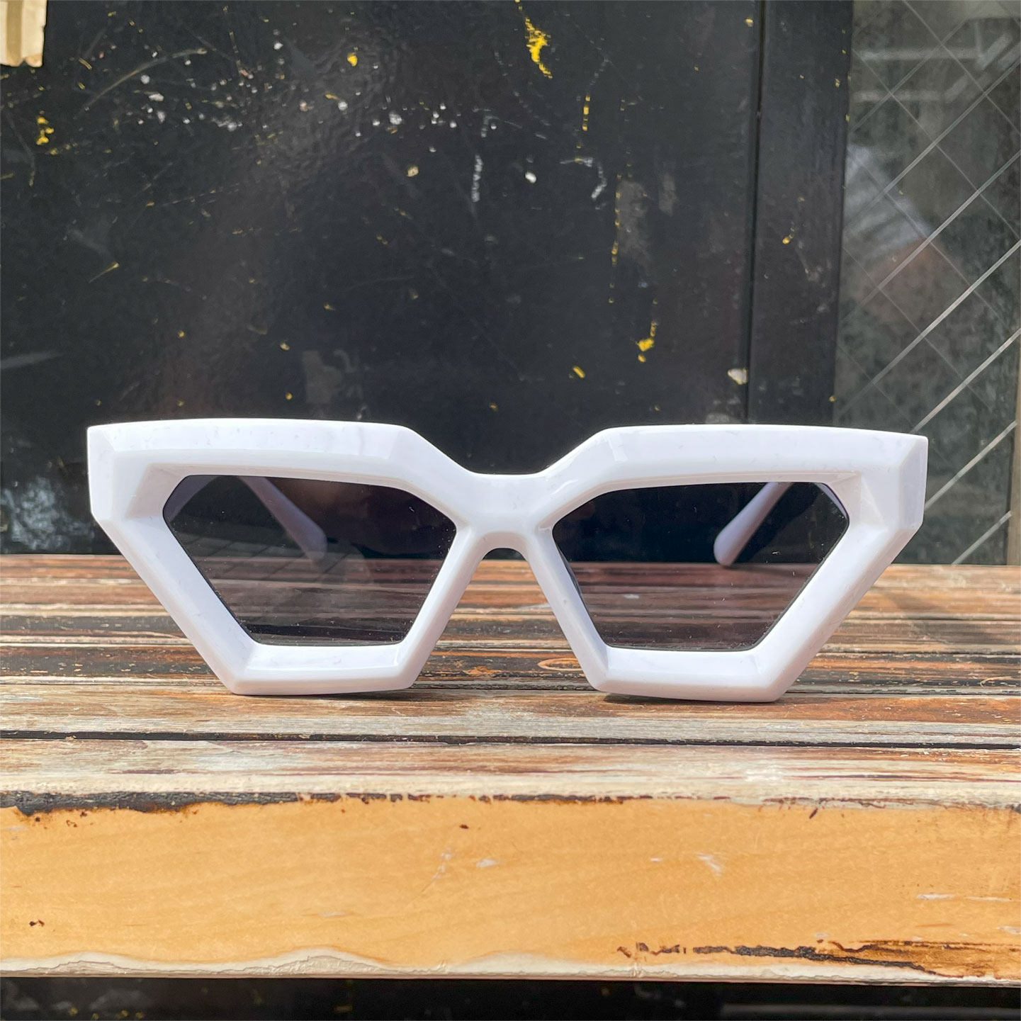 PUNK SUNGLASS hexagon WHITE