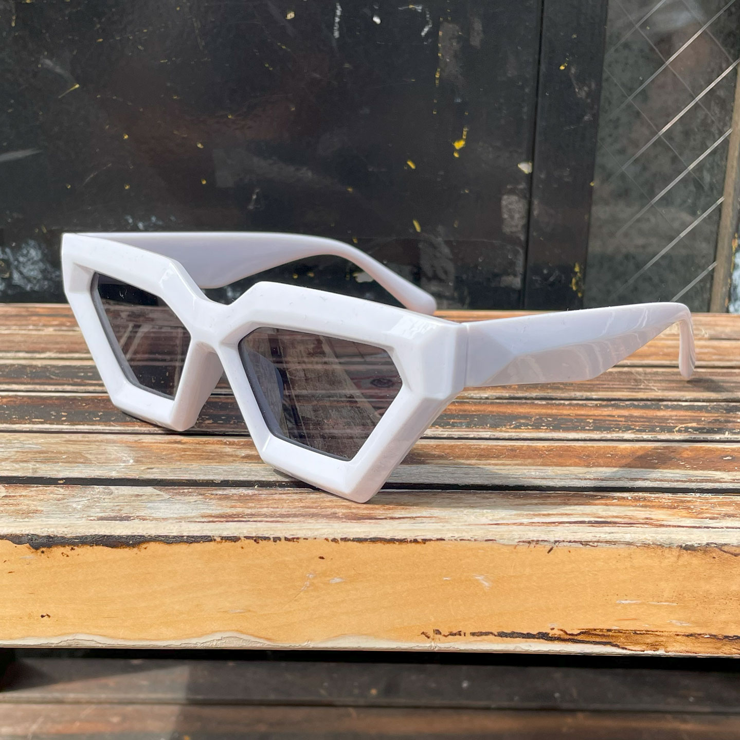 PUNK SUNGLASS hexagon WHITE