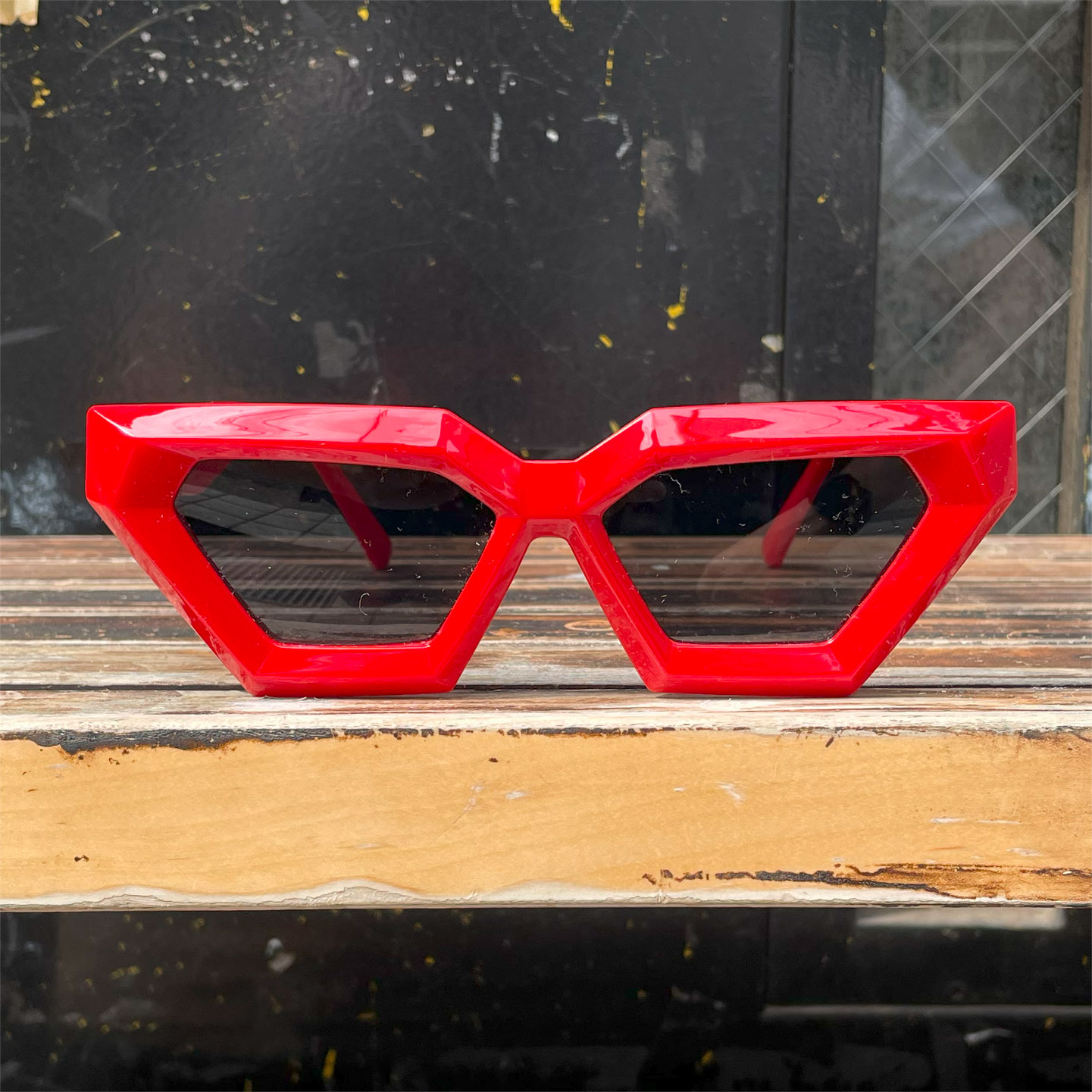 PUNK SUNGLASS hexagon RED