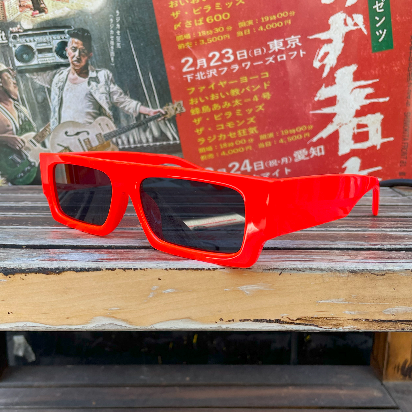 PUNK SUNGLASS SQUARE NEON ORANGE