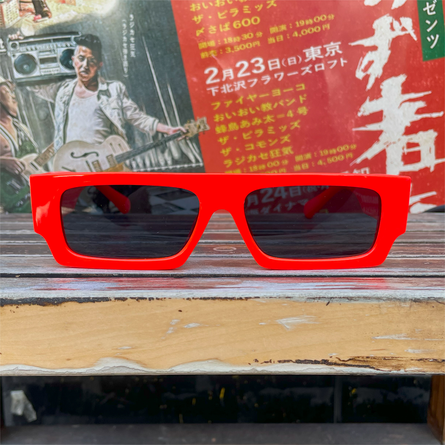 PUNK SUNGLASS SQUARE NEON ORANGE