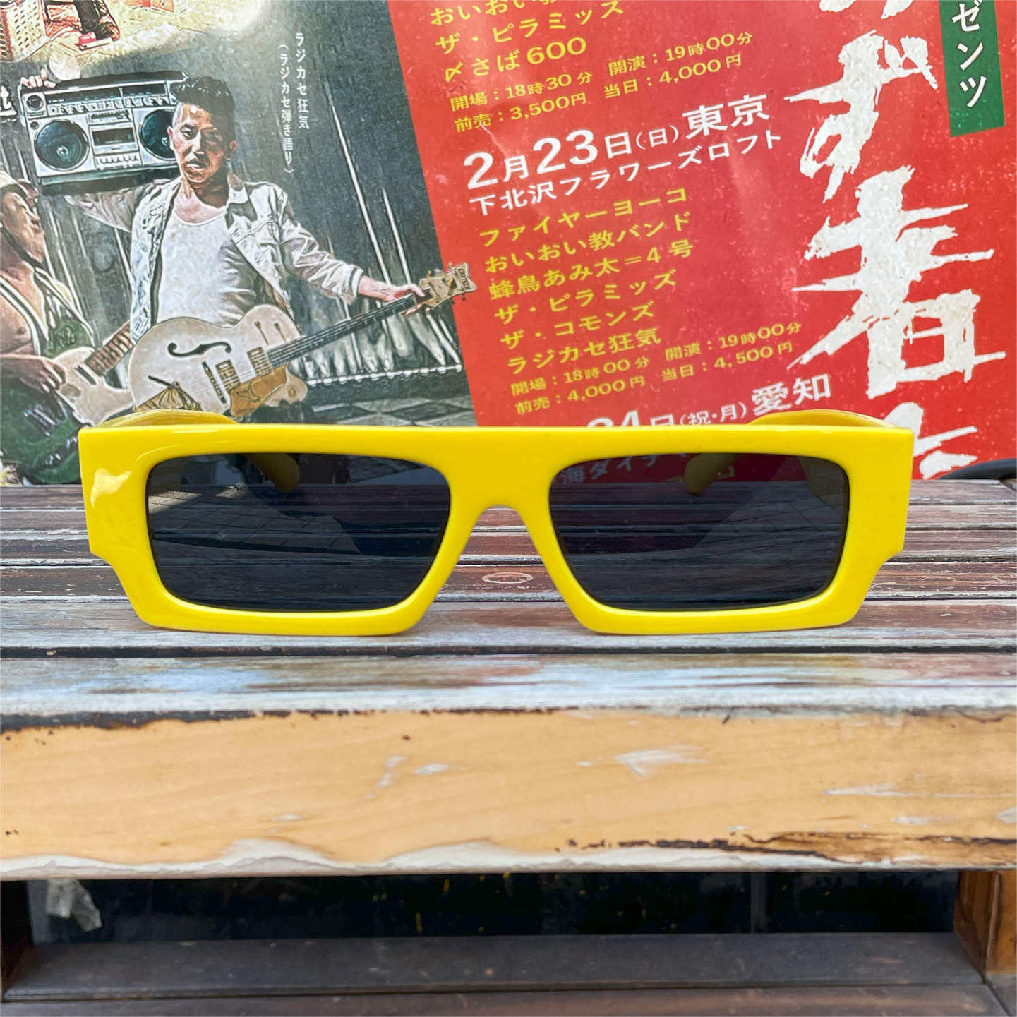 PUNK SUNGLASS SQUARE YELLOW