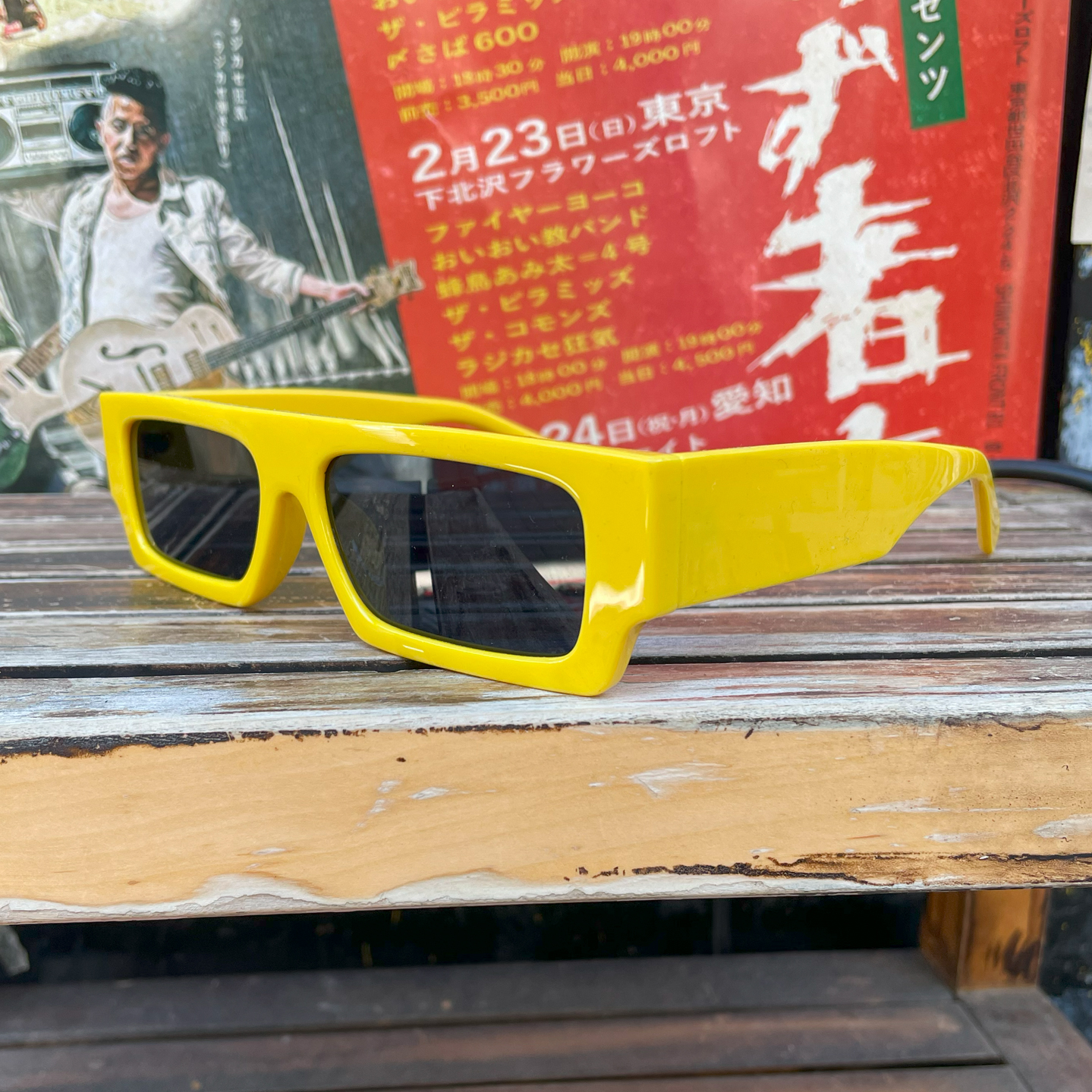 PUNK SUNGLASS SQUARE YELLOW