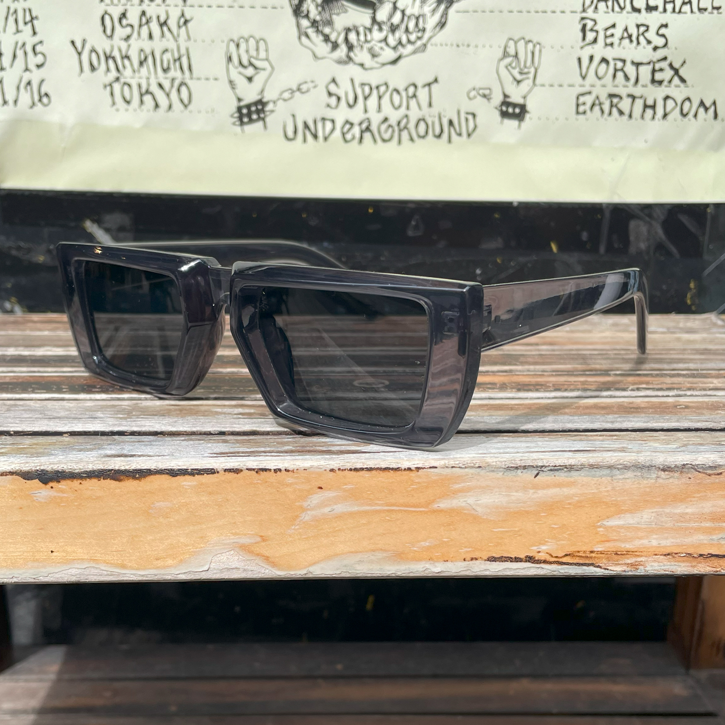 PUNK SUNGLASS CLEAR BLACK