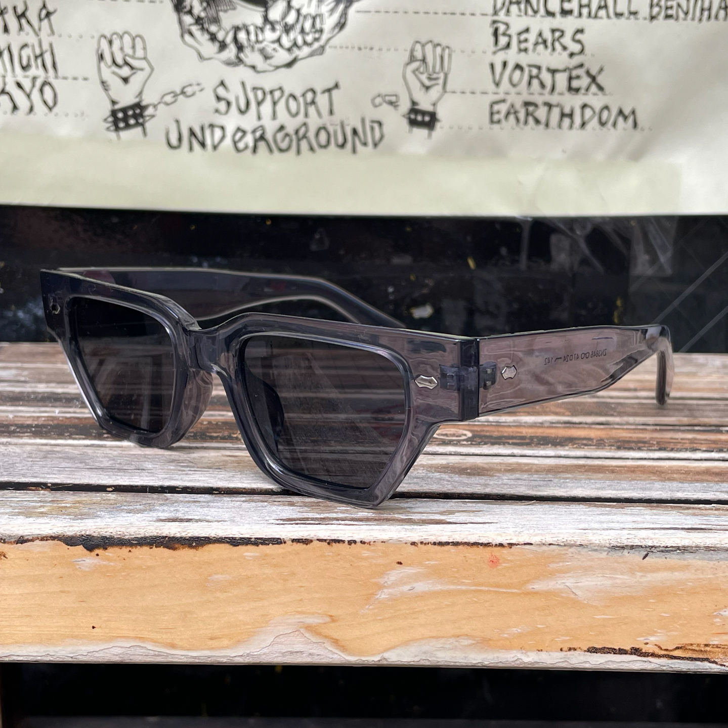 PUNK SUNGLASS CLEAR BLACK