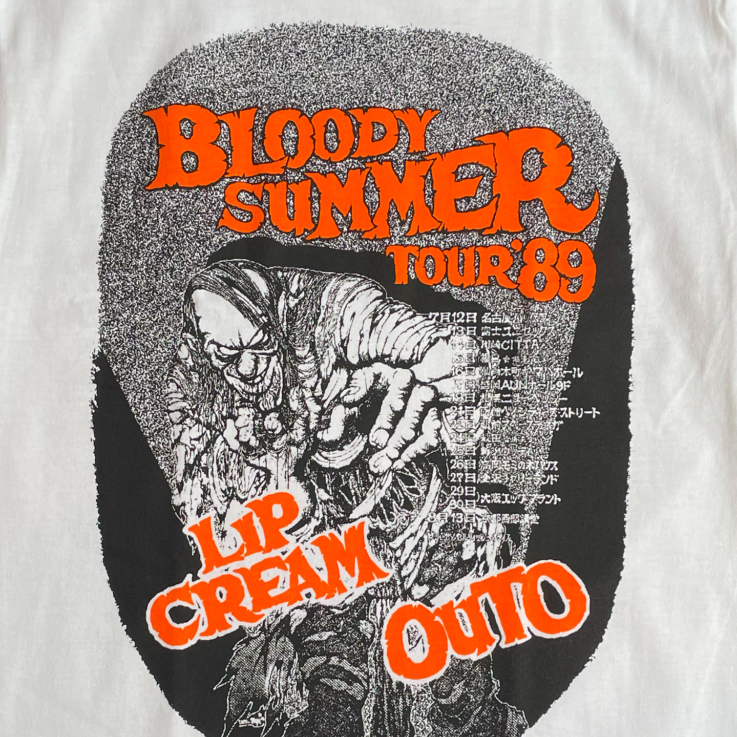OUTO x LIP CREAM Tシャツ BLOODY SUMMER TOUR WHITE